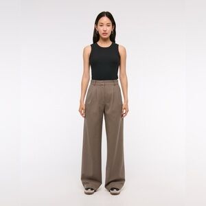 Abercrombie & Fitch Olive-Brown Wide Leg Trousers